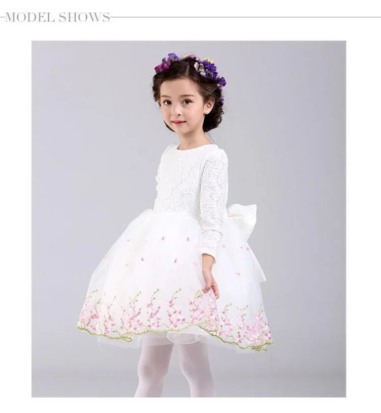 Autumn New Style Toddler Girl Floral Dress For Party Birthday Ceremonies Girls Dress Children Kids Clothes Vestido De Daminha