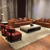 Hot selling products leather sofa cama modern wood trim vintage leather sofa italian design furniture