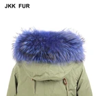 JKK FUR 80cm Lining Decoration Fur Woman Ladies Warm Real Natural Raccoon Trim Fur Collars