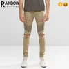 Top quality fashion wholesale men super skinny ripped jeans with biker