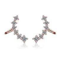 Fashion Creative 925 Silver White CZ Geometric Line Clip Earrings For Girls Women Rose Gold Color Party Earrings Jewelry
Fashion Creative 925 Silver White CZ Geometric Line Clip Earrings For Girls Women Rose Gold Color Party Earrings Jewelry