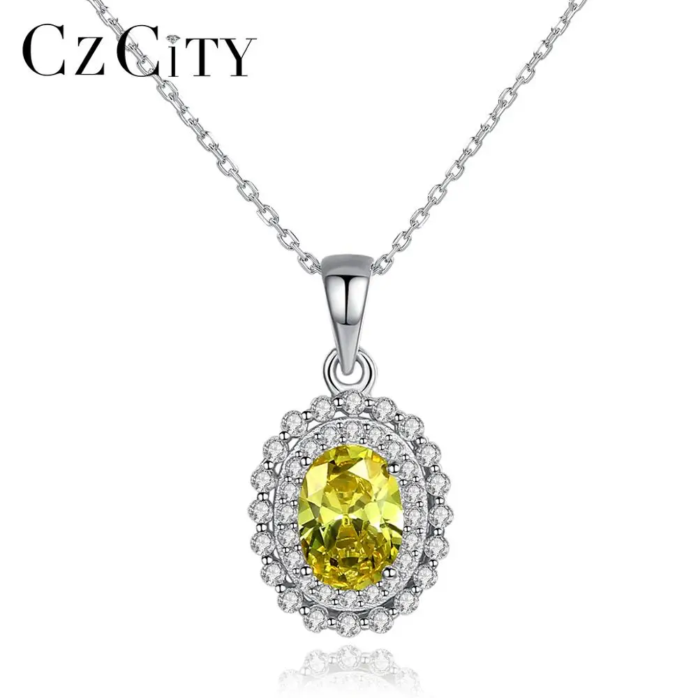 CZCITY Sterling Silver Yellow Crystal Necklace Gold Plated Chains for Women Fine Jewelry
CZCITY Sterling Silver Yellow Crystal Necklace Gold Plated Chains for Women Fine Jewelry