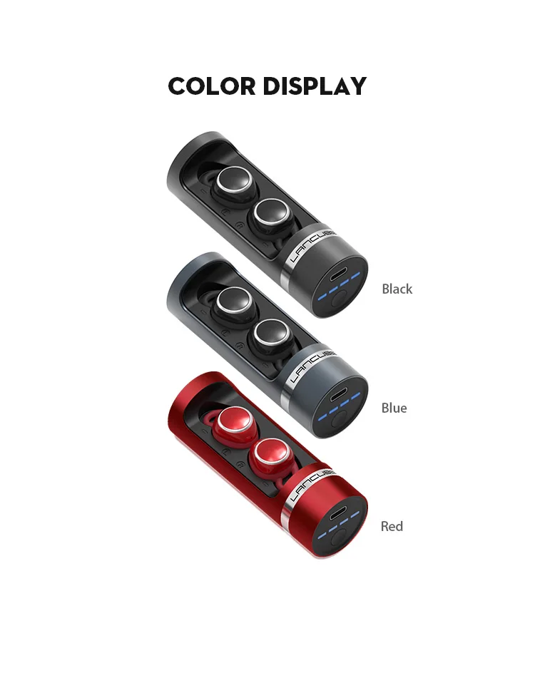 Bluetooth 5.0 True Wireless Mini Waterproof Tws Earphones Earbuds with Charging Case - ANKUX.COM