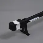 Pakistan black rectangular bathroom decorative curtain rod roman aluminum household curtain pole