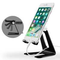 

High quality retail metal cellphone holder multifunctional oem desk black aluminium mobile phone stand with color logo