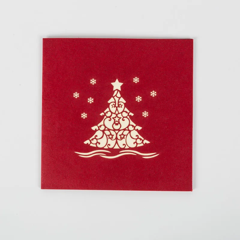 holidays christmas laser cut handmade pop up 3d  christmas cards