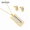 bijouterie For Women acero inoxidable joyeria 18k Gold PlatedStainless Steel Jewelry Set