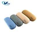 Custom Simple Cloth Surface Reading Shoe Shape Leather Metal Hard Glasses Case