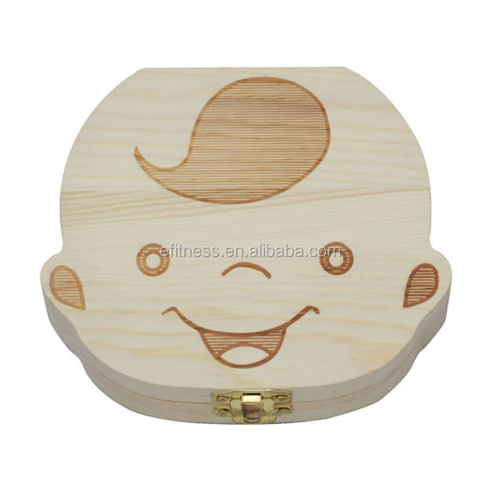 boys girls gifts wooden baby milk teeth tooth box