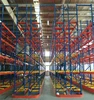 heavy logistics warehouse equipment metal shelving racks narrow aisle pallet racking