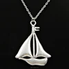 Alloy charms necklace silver sailing ship sailboat pendant necklace fashion jewelry