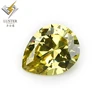 1 carat cubic zirconia stones 5x8mm 10x12mm olive yellow pear cut shape cz gemstone , price list