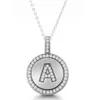 Yiwu Aceon Stainless steel Circle Cubic Zirconia Micro Pave Initial Pendant
