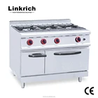 Heavy duty cooking equipment gas range gas stove with 3 burner and oven