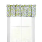 Floral Curtains Valance, Rod Pocket Valance for Windows, White and Yellow Floral in Light Blue