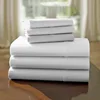 Classic style 300 thread count white cotton hotel bed cover sheet set