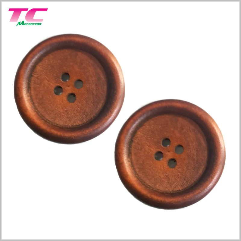 Existing Stock 15mm Round 4 Holes Wood Button Wood Sewing Button Baby Clothing Wood Button For Garment