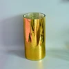 handblown high quality spraying gold color tall cylinder glass vase