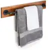Rustic Wood Metal Wall Mounted Towel Bar Hanging Rod Unit for Modular Storage Racks