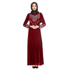 Zakiyyah N201805 new model abaya in dubai Red color muslim evening dress long sleeve modest clothing women