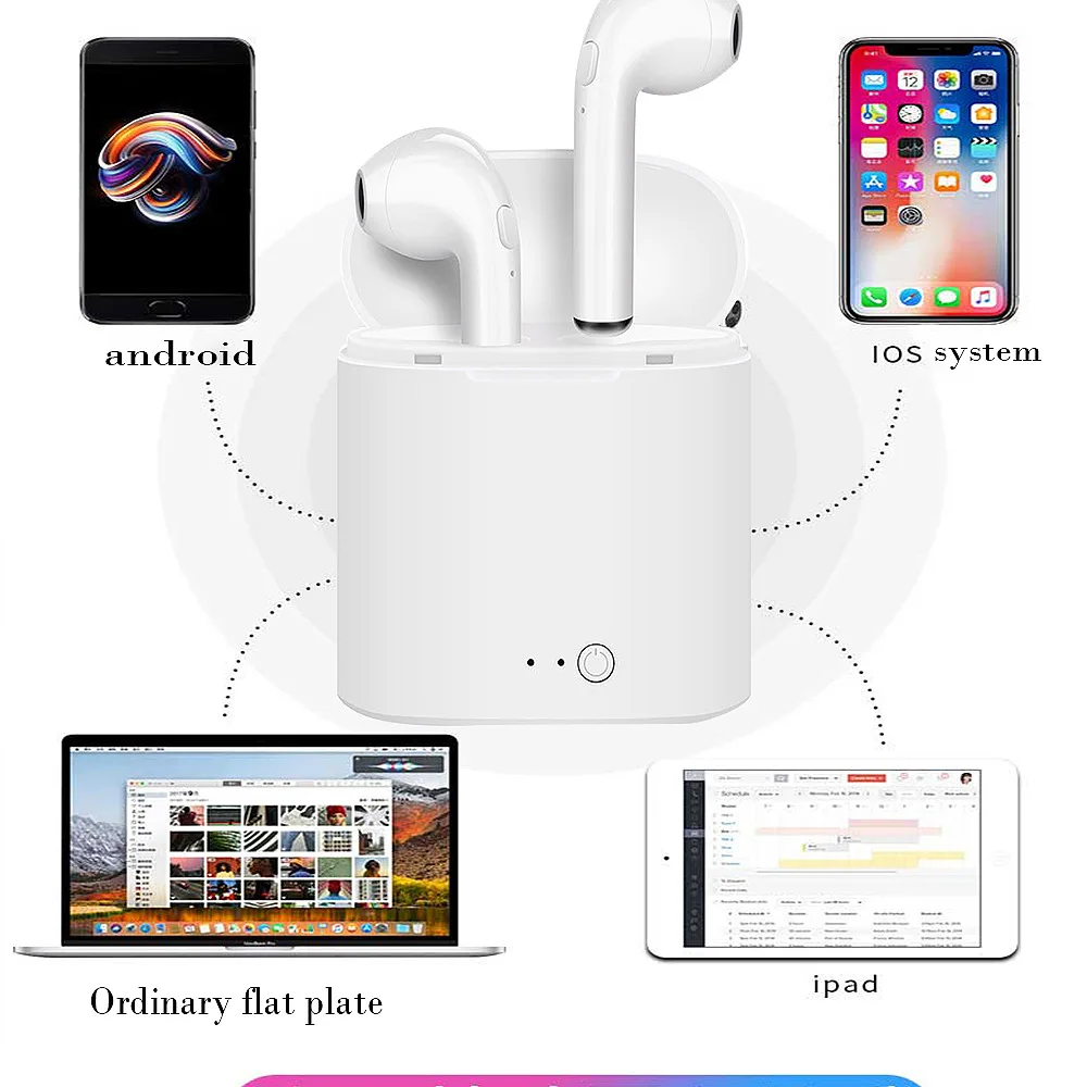 Promotional Sport Mini i7s TWS Headsets True Wireless Stereo Earbuds Twins BT Earphones for iPhone Android - ANKUX.COM