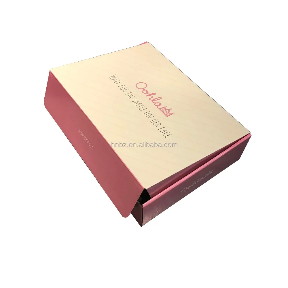 custom design girls makeup packaging box pink cardboard