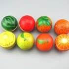 soft pu foam fruit shape squishy ball for wholesales waterlemon, kiwi ,oranges fruit mixed for kid funny toys