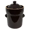 Wholesale Ceramic Black Fermenting Pickle Pot for Sale, 5-Liter