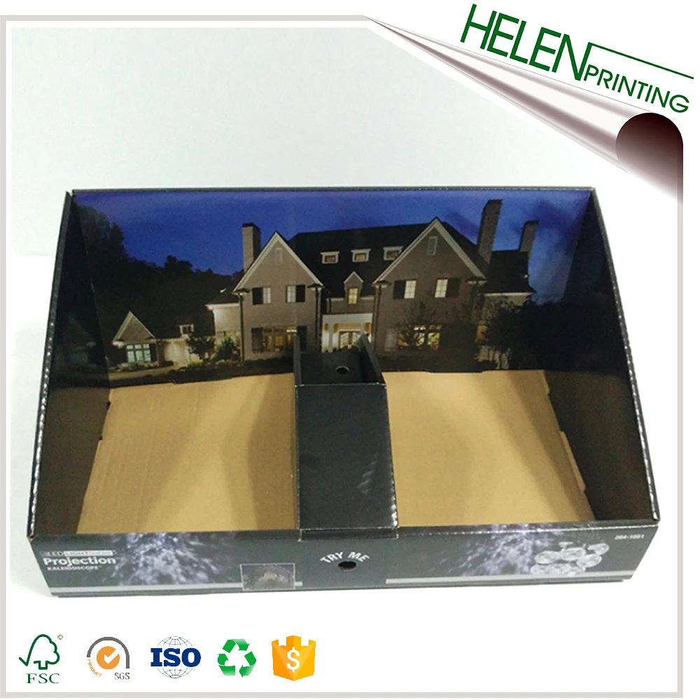 custom full color printed corrugated led display box