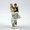 Wholesale Funny Wedding Cake Decoration /Groom holding Bride Resin Wedding Cake Topper Figurine