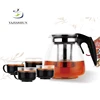 Gift Borosilicate Pyrex Induction 1100ml Glass Tea Pot With Handle, Heat Resistant Glass Tea & Coffee Pot Set