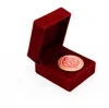 4sport-gifts high quality indented velvet box for badges pins medals custom logo velvet coin box display packing velvet bags
