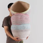 Wholesale new large woven dirty cloth laundry cotton rope storage basket decorative