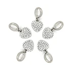 Silver White Crystal Heart Bead Charm for Charm Bracelet EC0081