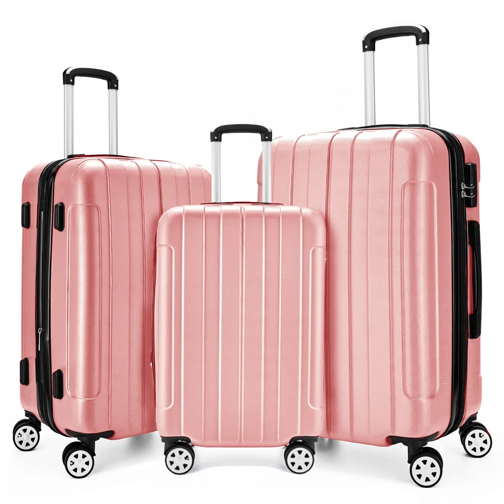 rose gold hard suitcase