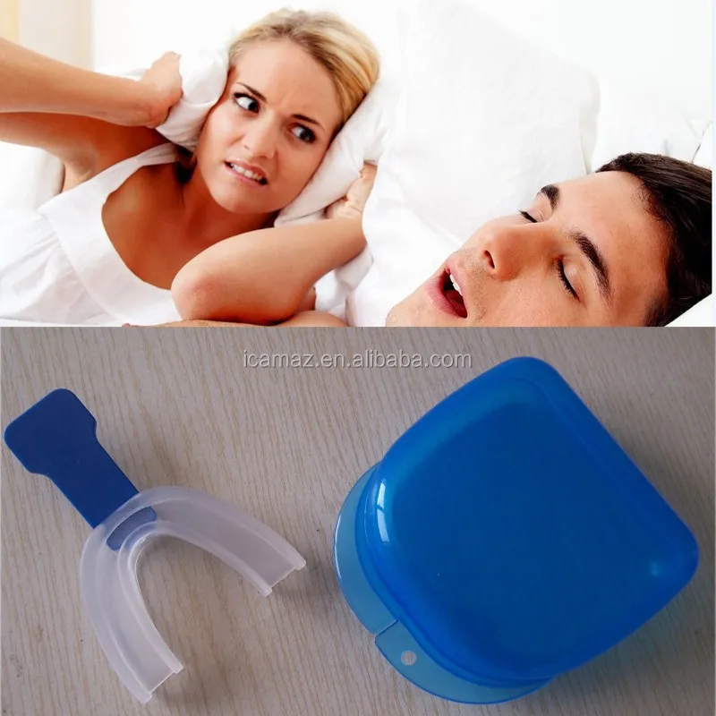 silver color anti snore mouthpiece tray stopper sleep apnea