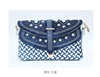2018 china guangzhou factory women diamond jean fabric handbag shoulder bag diamonds jeans woven Ethnic clutch bags