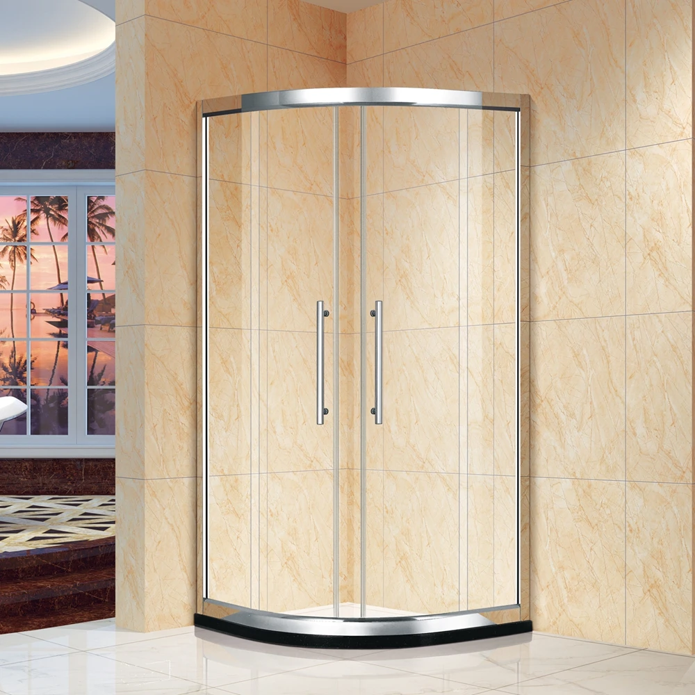 Free Standing Fan Shape Sliding Compact Shower Cabin For Caravan