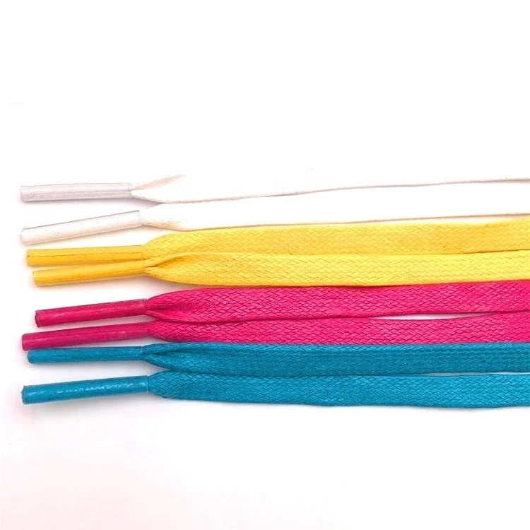 

High-quality environmental protection pure cotton waxed flat leisure shoe laces, Picture color or custom color