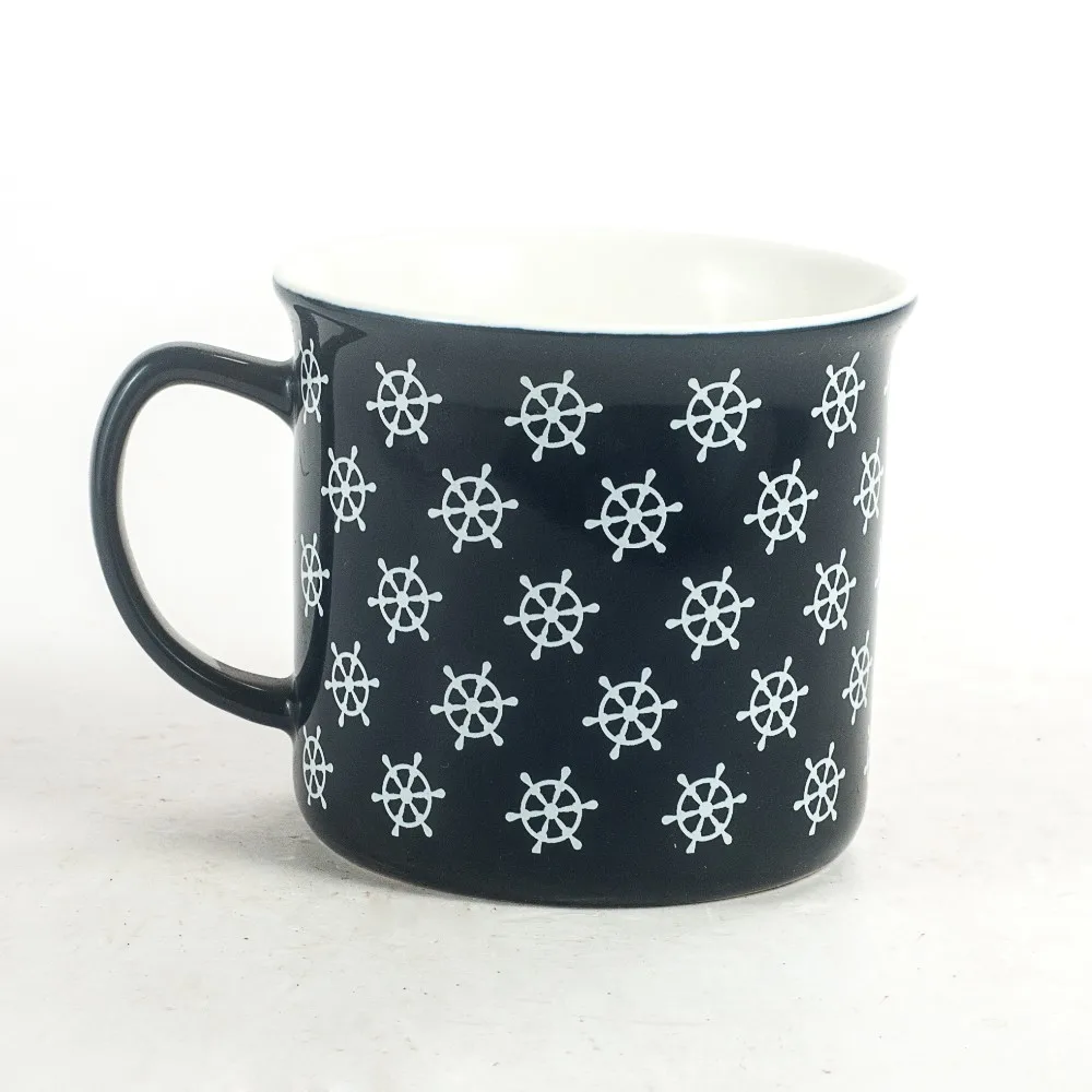 two tone arabic number ceramic coffee enamel mug reactive glazed