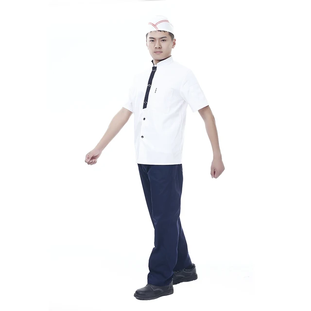 Fast Food Restaurant Uniform Designs For Men Chef Shirts White