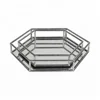 Factory Supplier Decorative Accent Hexagon Silver Iron Mirrored Trays