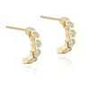 Cheap wholesale artificial cubic zircon gold plated earrings vintage small hoop shape with cz earrings