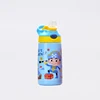 Custom food grade stainless steel milkshake cups for kids thermos water bottle with straw and button