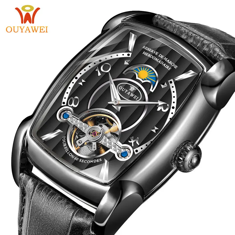 Luxury OUYAWEI 1818 Genuine Leather Black Strap Square Shape Tourbillon Automatic Mechanical Wrist Watch for Man
Luxury OUYAWEI 1818 Genuine Leather Black Strap Square Shape Tourbillon Automatic Mechanical Wrist Watch for Man