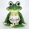 Gift art craft frog outdoor resin animal solar light decor garden