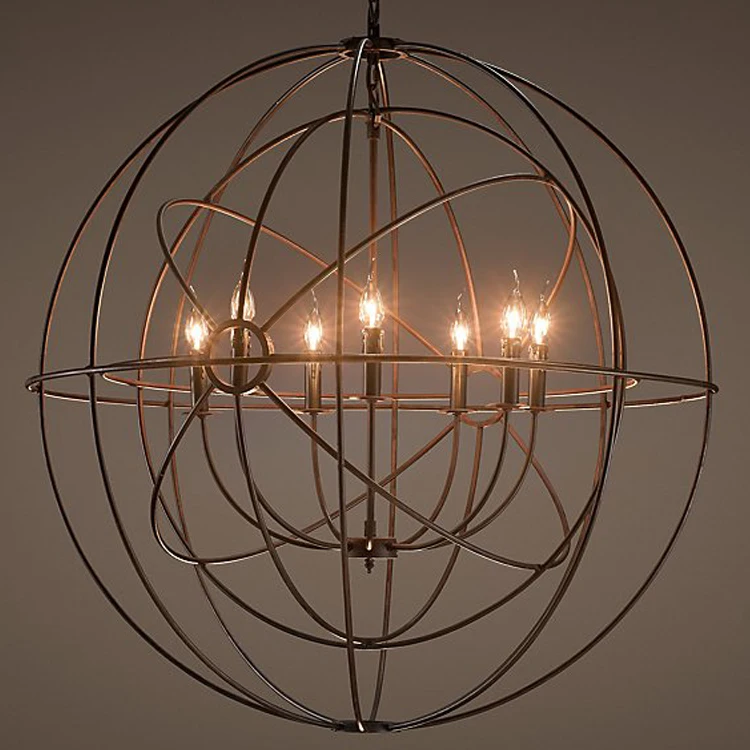 Industrial Vintage Light Iron Globe Chandelier Pendant Lamp Foucault's Twin-orb Chandelier Restaurant Hanging Lighting CZ2513/7R
Industrial Vintage Light Iron Globe Chandelier Pendant Lamp Foucault's Twin-orb Chandelier Restaurant Hanging Lighting CZ2513/7R