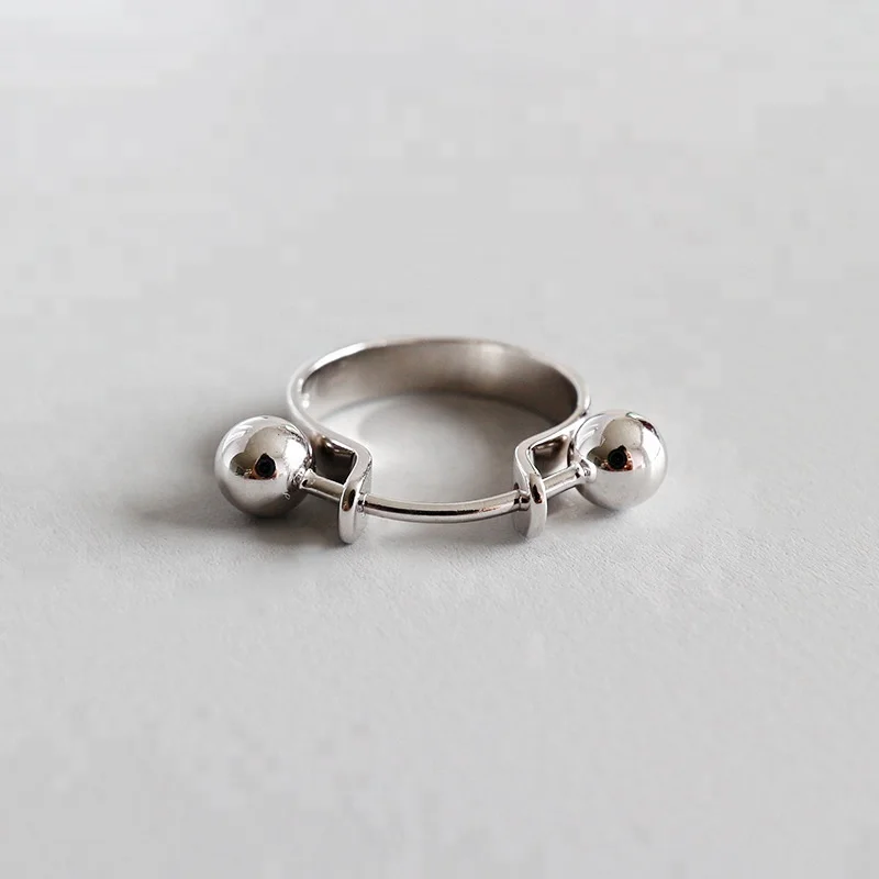 S925 sterling silver fashion personality minimalist geometry double round beads ring
S925 sterling silver fashion personality minimalist geometry double round beads ring