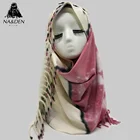 ND305 NEW Tassel scarf shawl Dot Print hijab muslim women scarves and shawl plain color fashion brand islamic hijabs