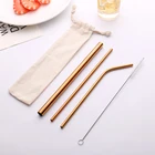 Stainless Steel Set Colorful Reusable Metal Stainless Steel Straw Set